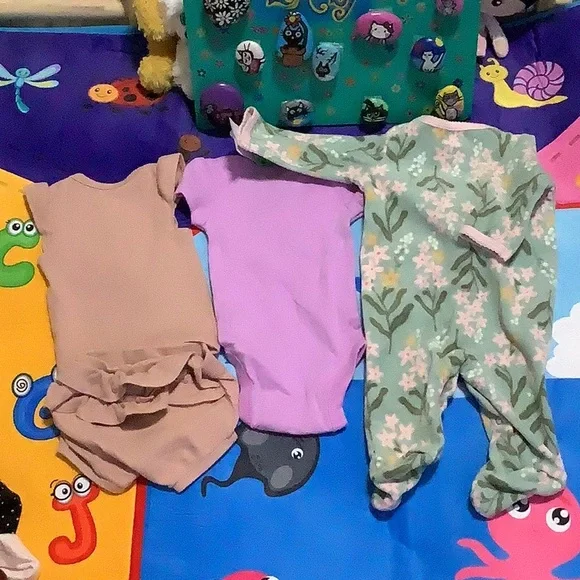 Carter's Purple and Green Floral Footies - Picture 6 of 6